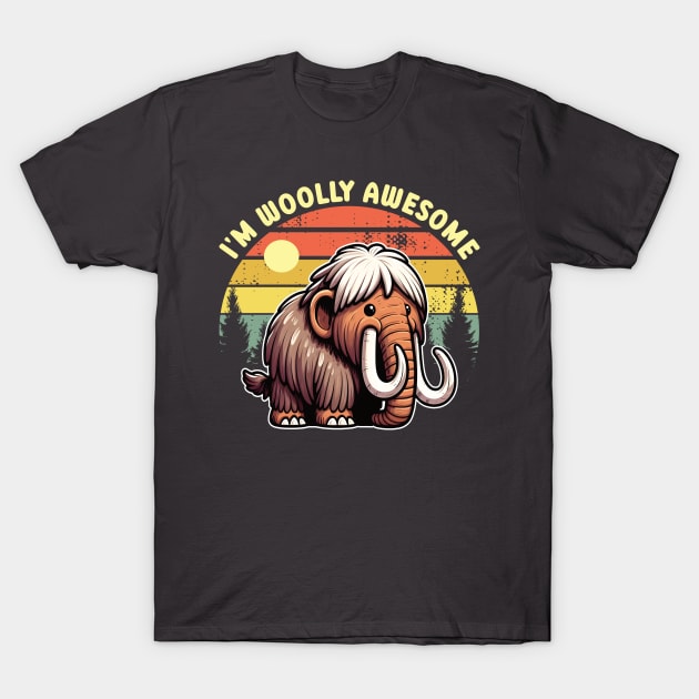 Woolly Mammoth I'm Woolly Awesome Kawaii Mammoth T-Shirt by Marveloso